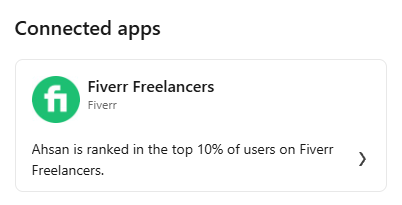 Fiverr listed in LinkedIn's connected accounts